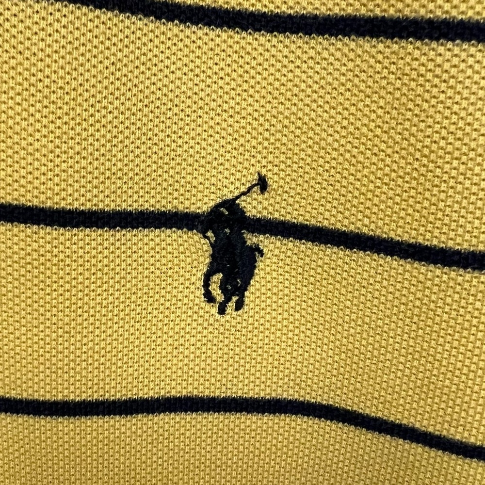 Polo by Ralph Lauren Yellow and Navy Striped Polo Shirt - Picture 3 of 13